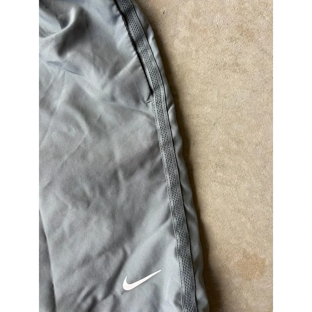 Boys Gray Nike Shorts Size Large Polyester Elastic Waist Drawstring Pockets